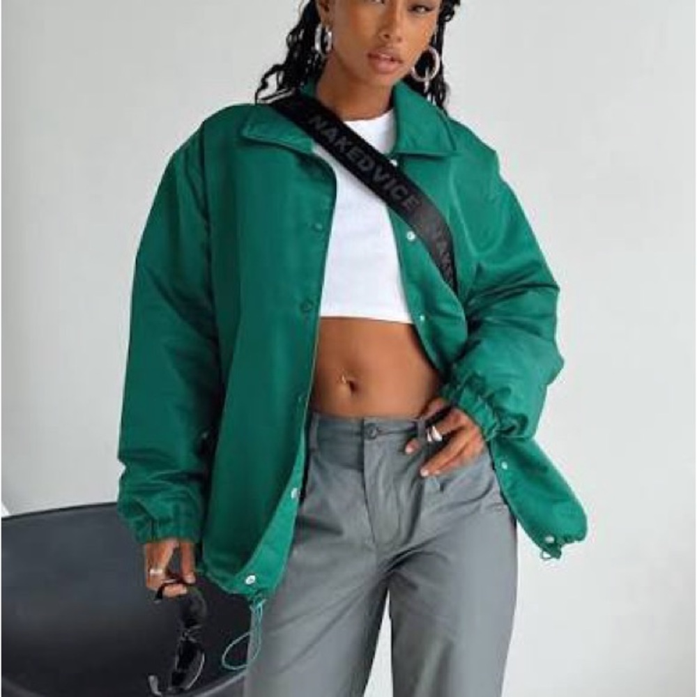 Princess Polly Green Oversized Jacket